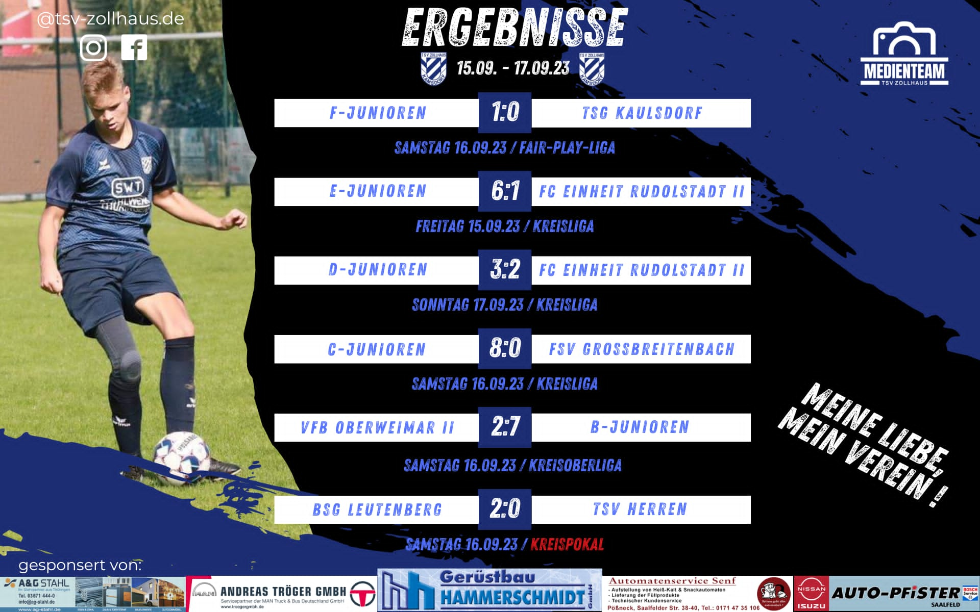 Ergebnisse 15.09. - 17.09.  