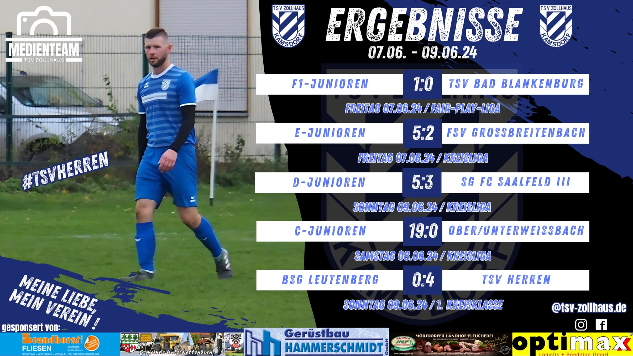 Wochenend-Ergebnisse 07.06. - 09.06. 
