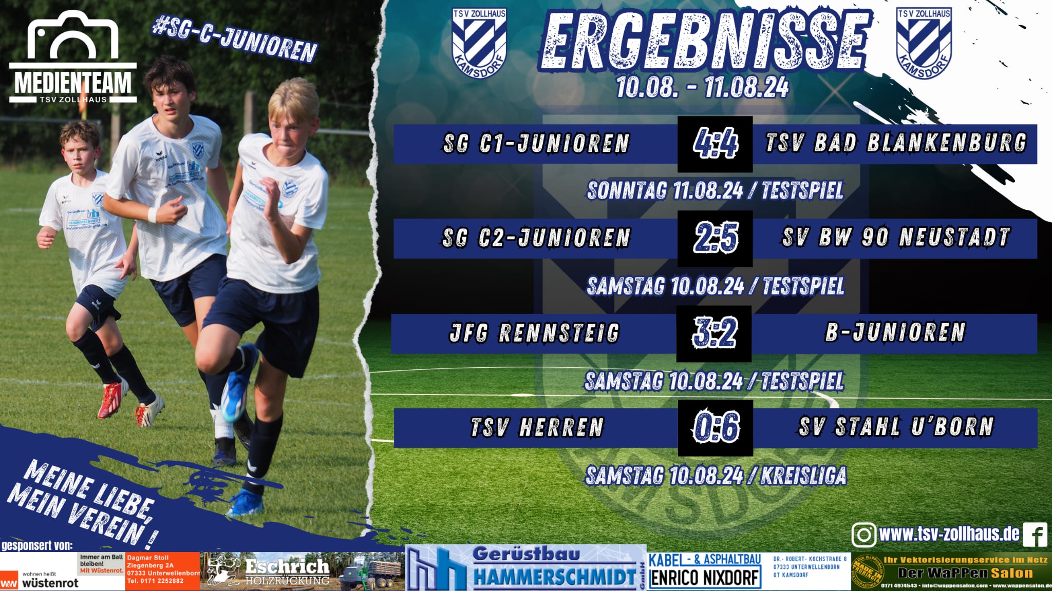 Wochenend-Ergebnisse 10.08. - 11.08.