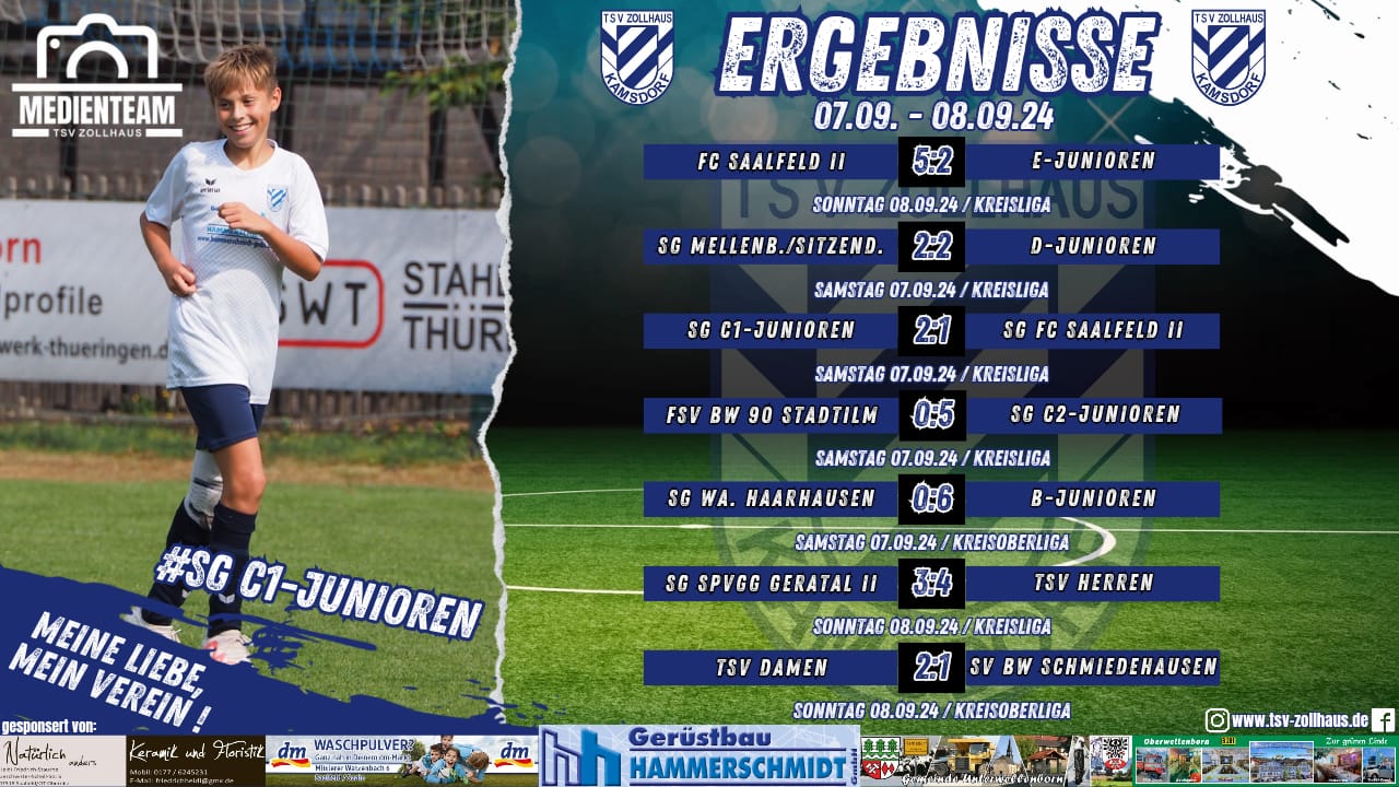 Wochenend-Ergebnisse 06.09. - 07.09. 