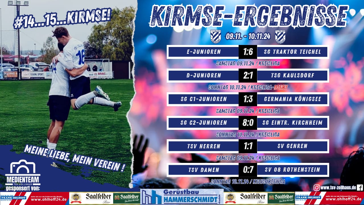 Spieltags-Ergebnisse 09.11. -  10.11. 