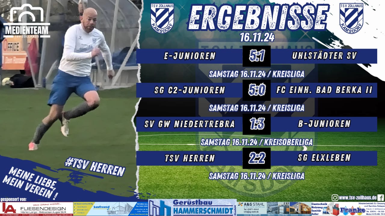 Spieltags-Ergebnisse 16.11.