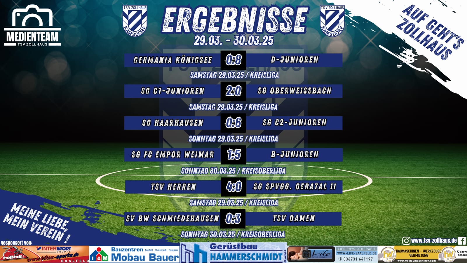 Spieltags-Ergebnisse 29.03. - 30.03. 