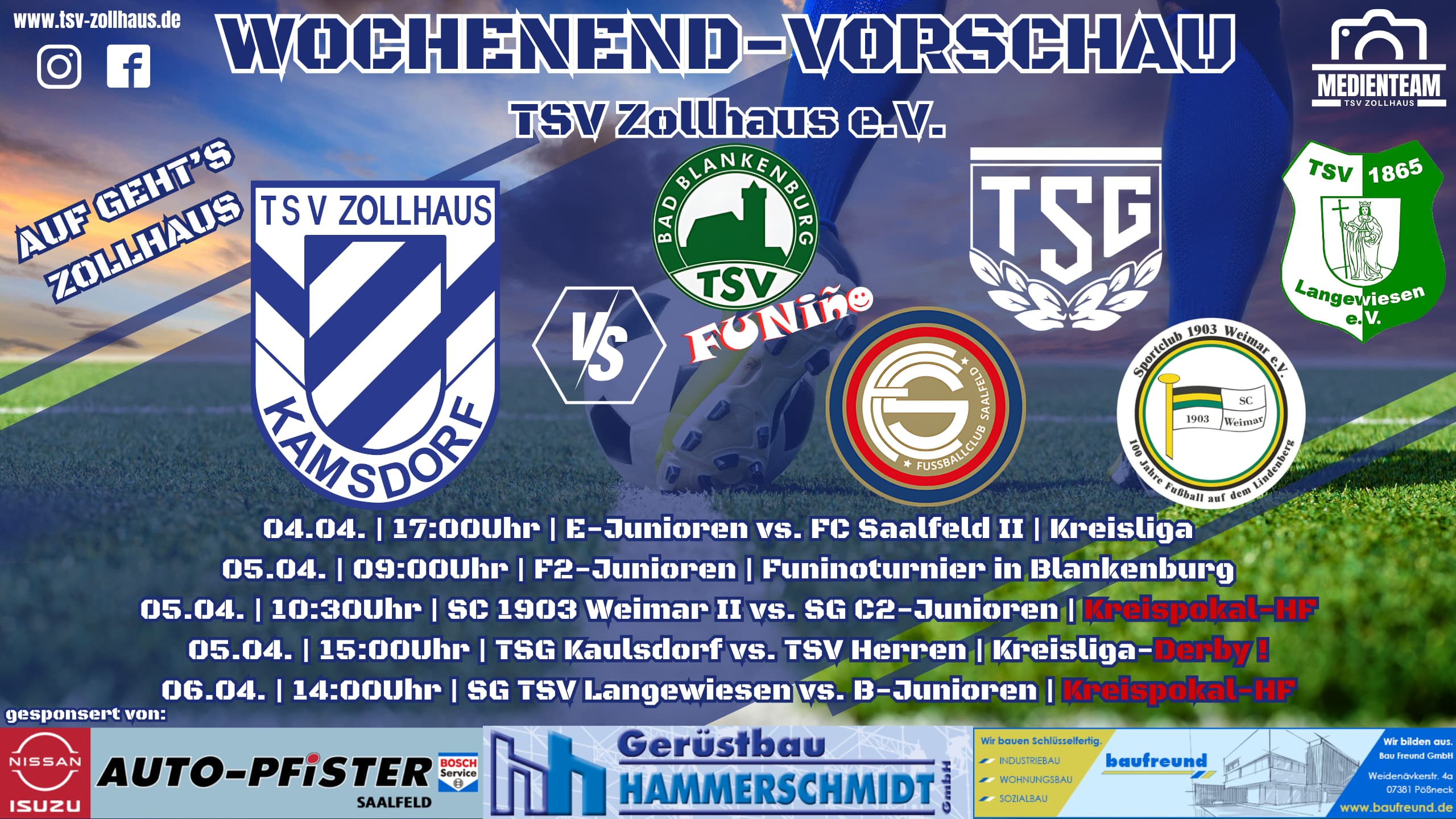 Spieltags Vorschau 04.04. - 06.04. 